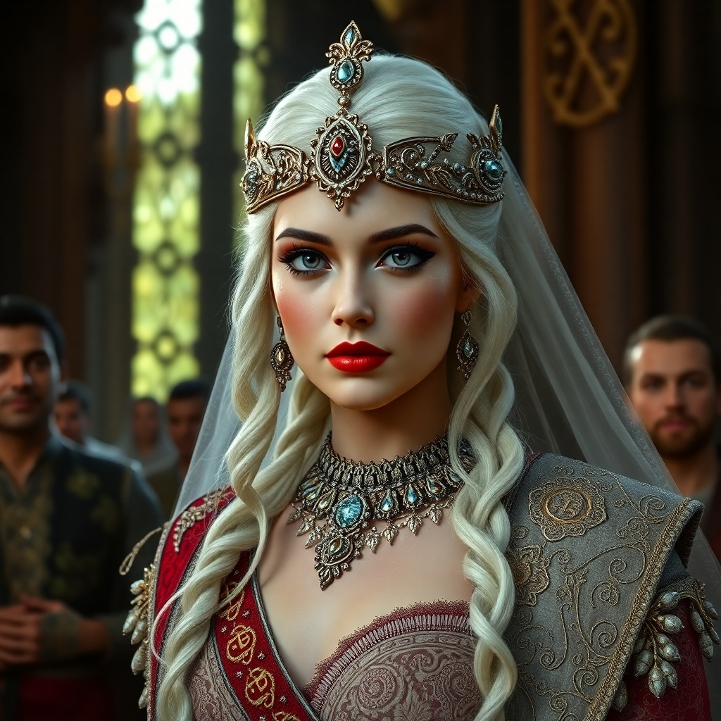 Glorious princess in marriage ceremony in full body, 8k, ultra-detailed