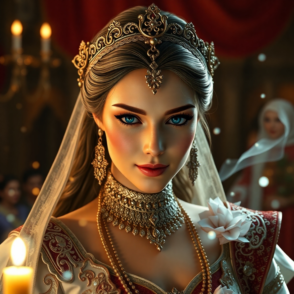 Glorious princess in marriage ceremony