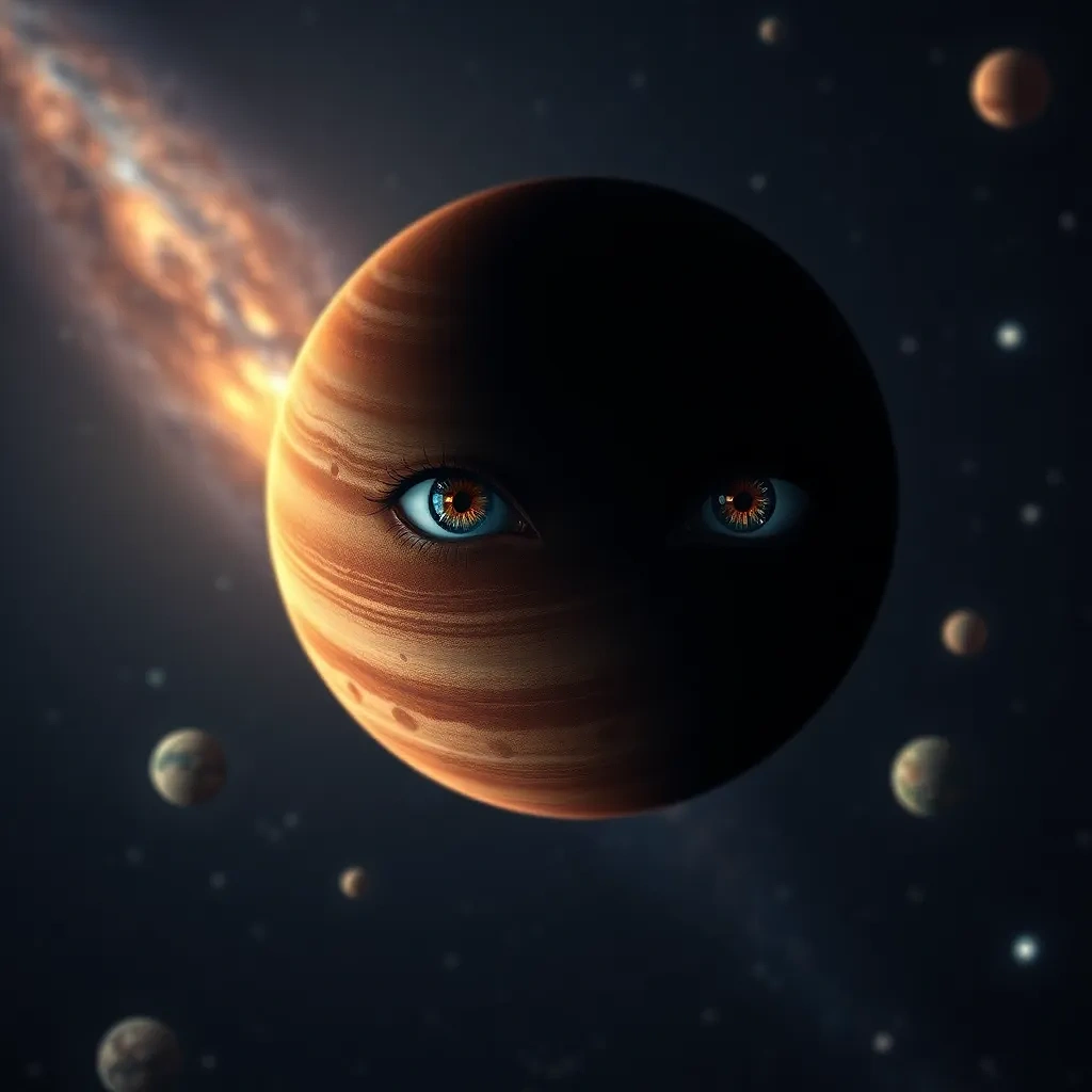 Generate an image featuring celestial bodies in the vastness of space. Include planets, stars, and galaxies to create a captivating cosmic scene.