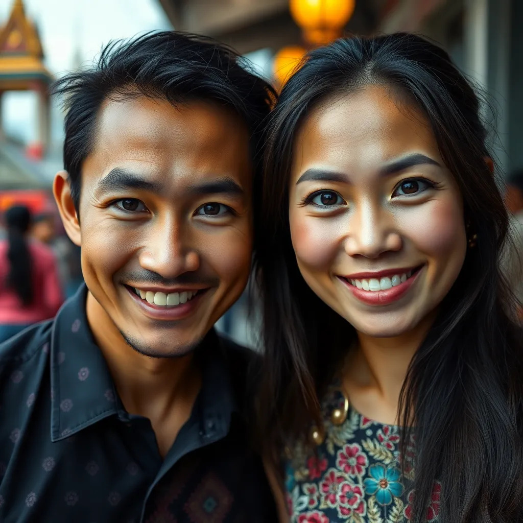 Happy Thai  couple in Bangkok