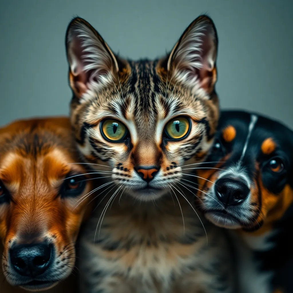 cat with dogs