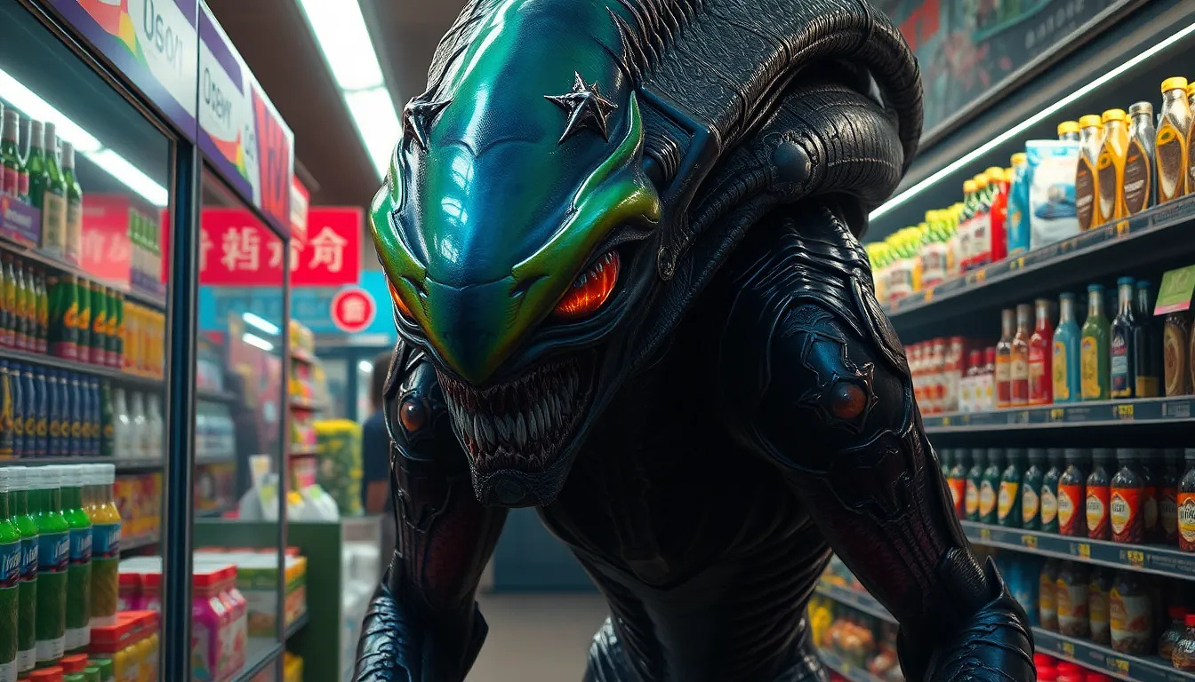 Alien in the supermarket