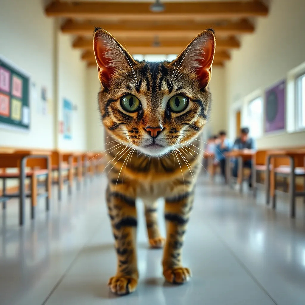 Cat in the school