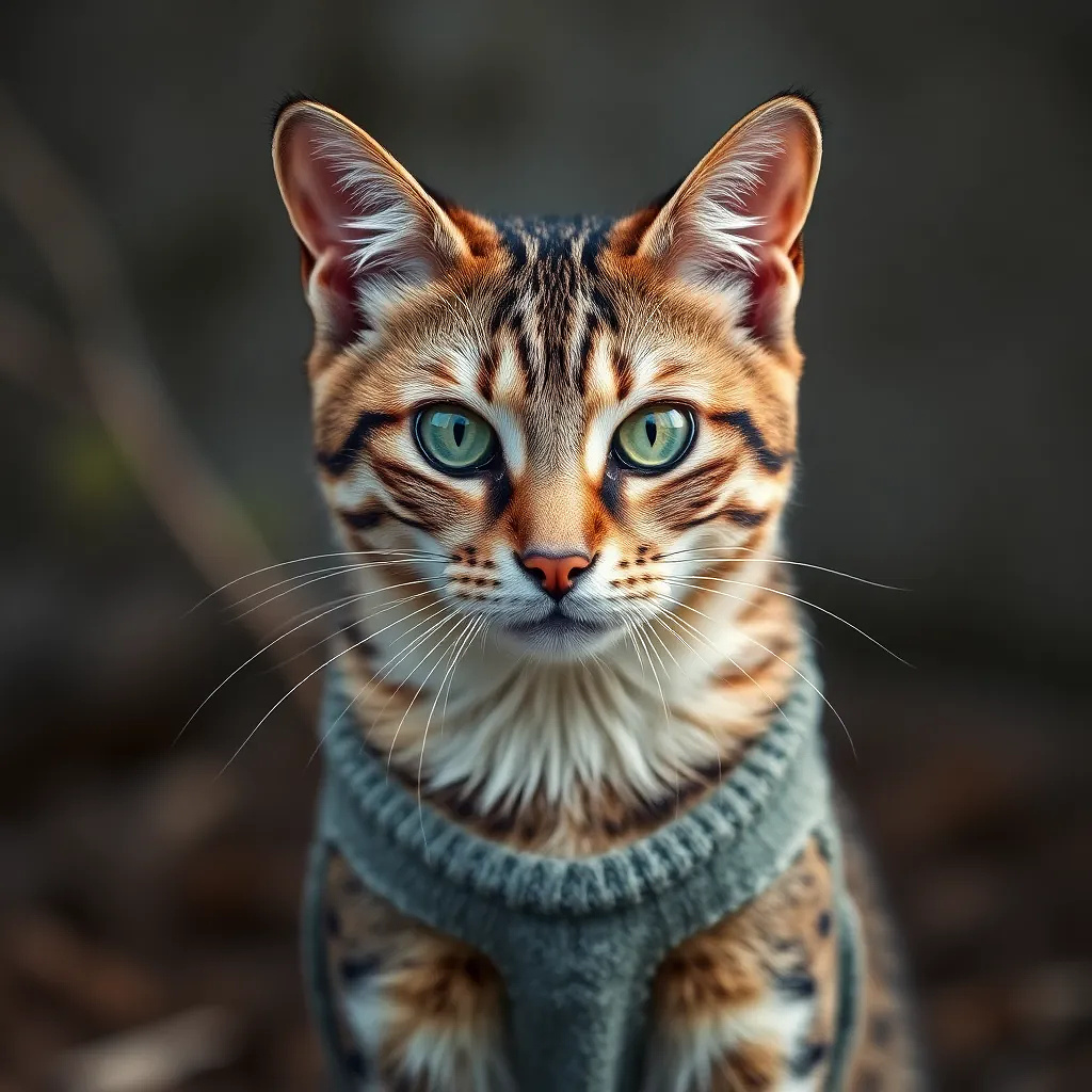 A CAT WITH DEFORMED FACE