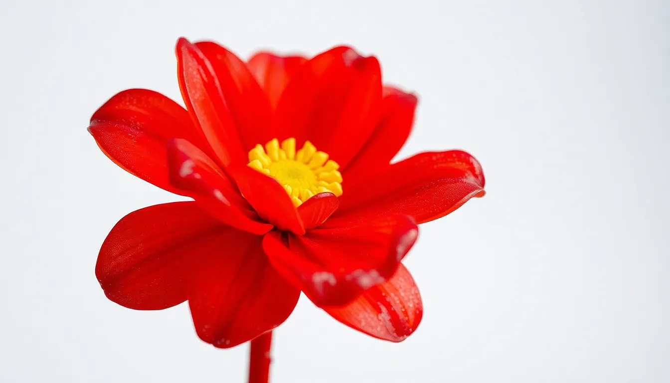 A flower made of candy, gummy petals and licorice stem, bright and playful, food art.