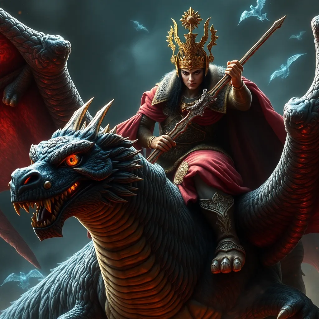 Ancient prince riding dragon
