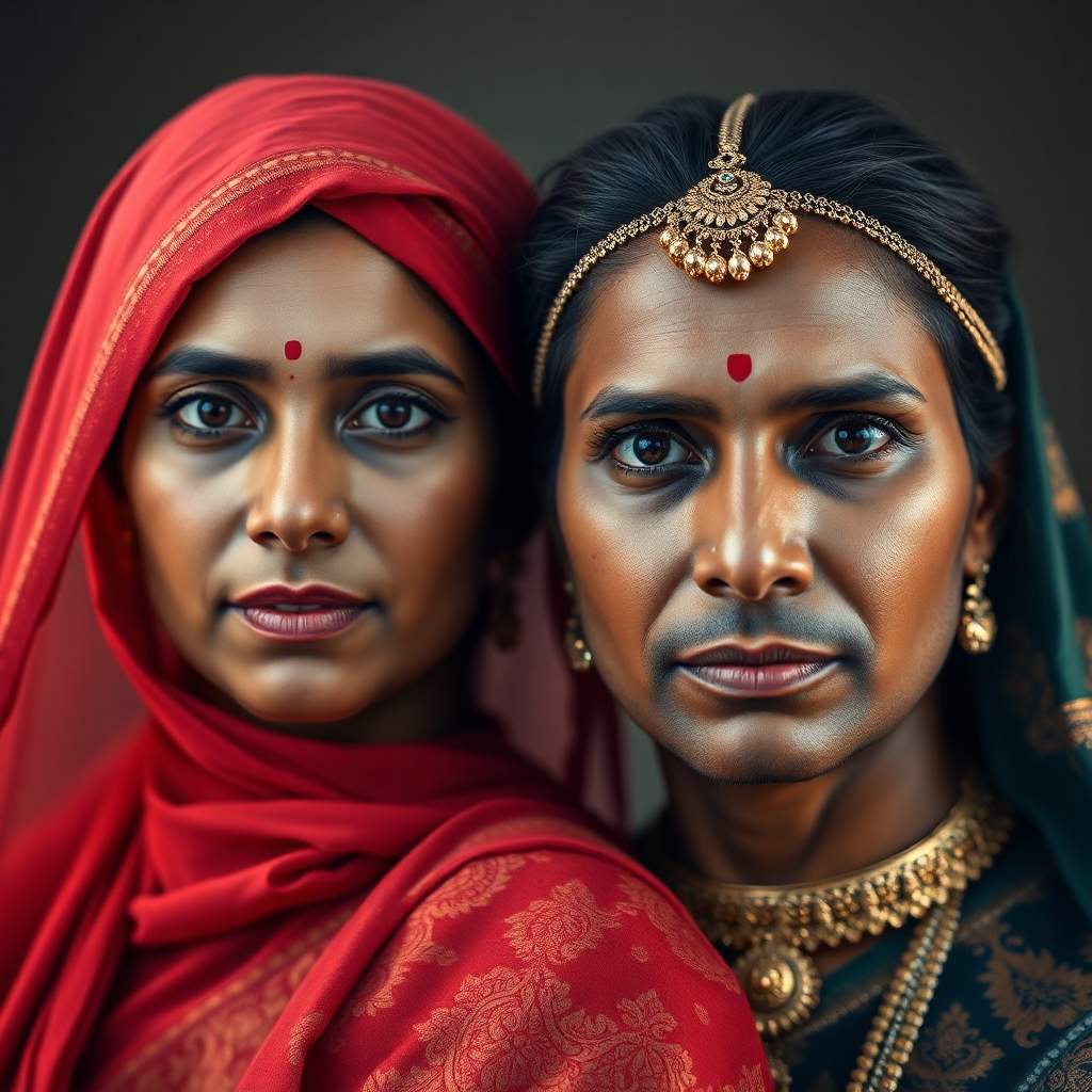 indian couple, full body