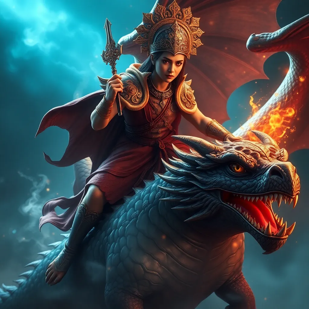 Ancient prince riding dragon