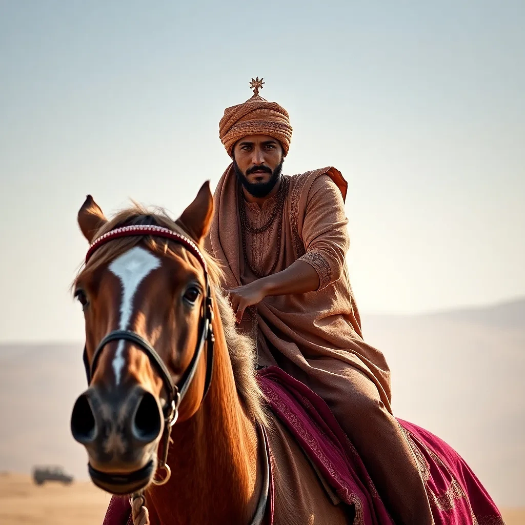 Moroccan prince riding horse