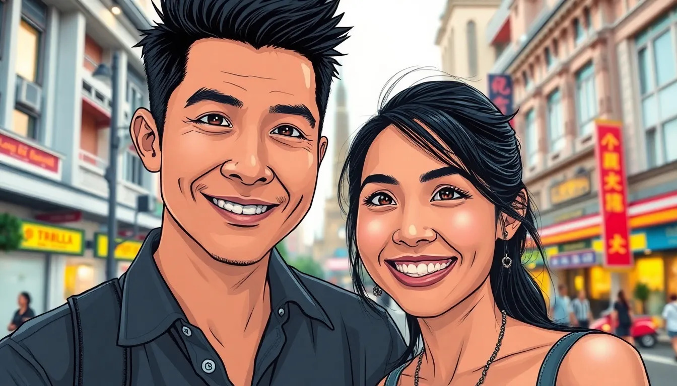 Happy Thai  couple in Bangkok