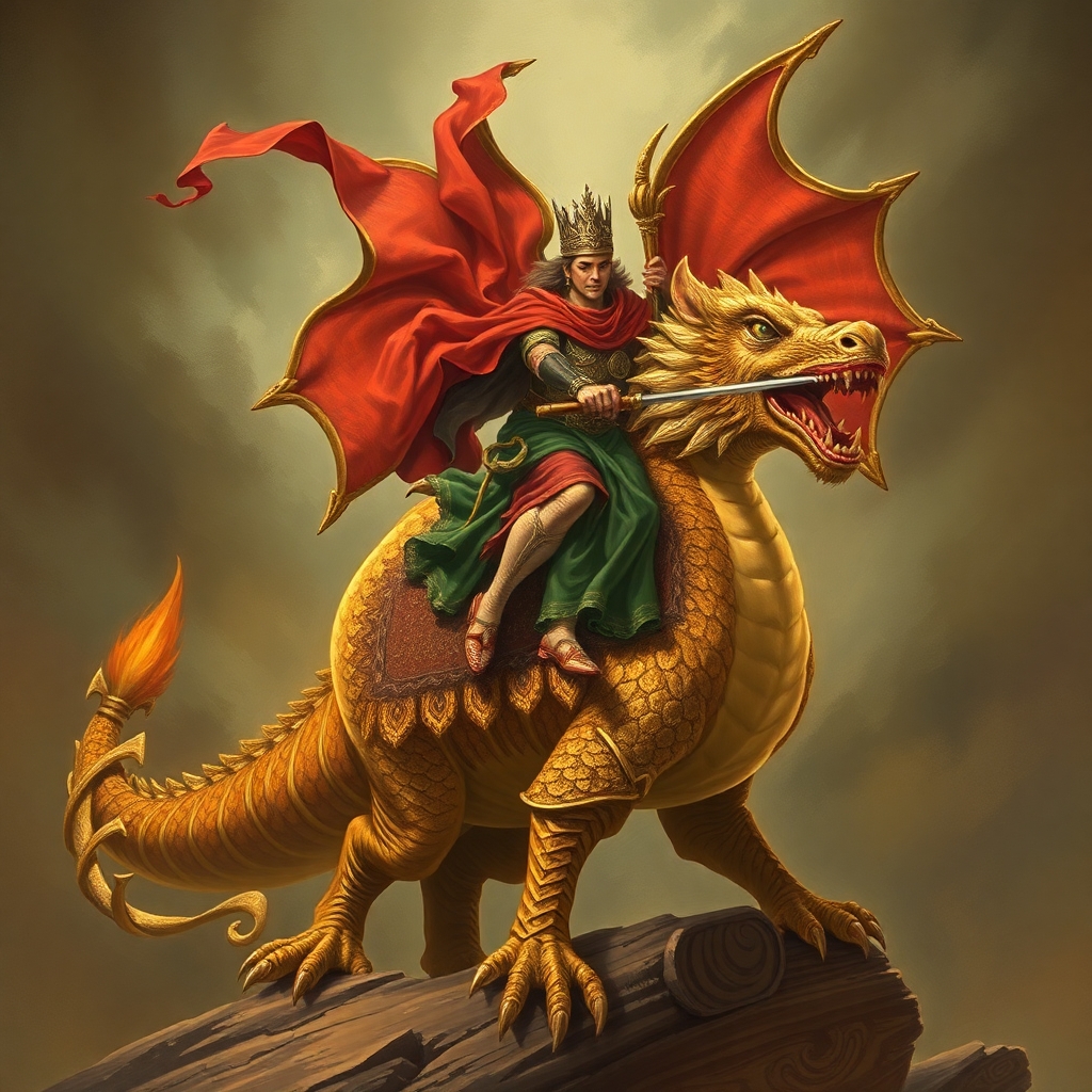 Ancient prince riding dragon