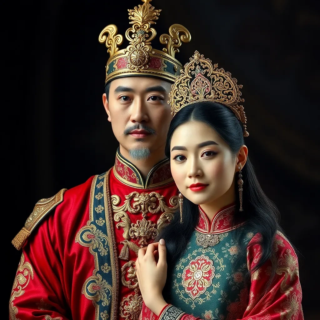 chinese prince with princess, full body