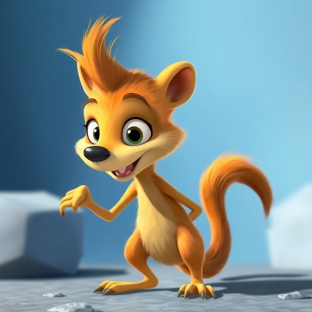 Scrat the rodent from the Ice Age movie