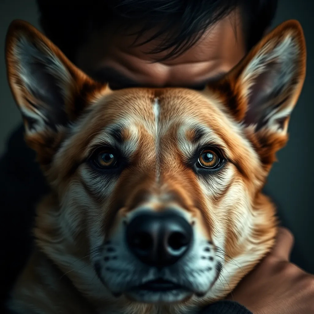 a man with his dog