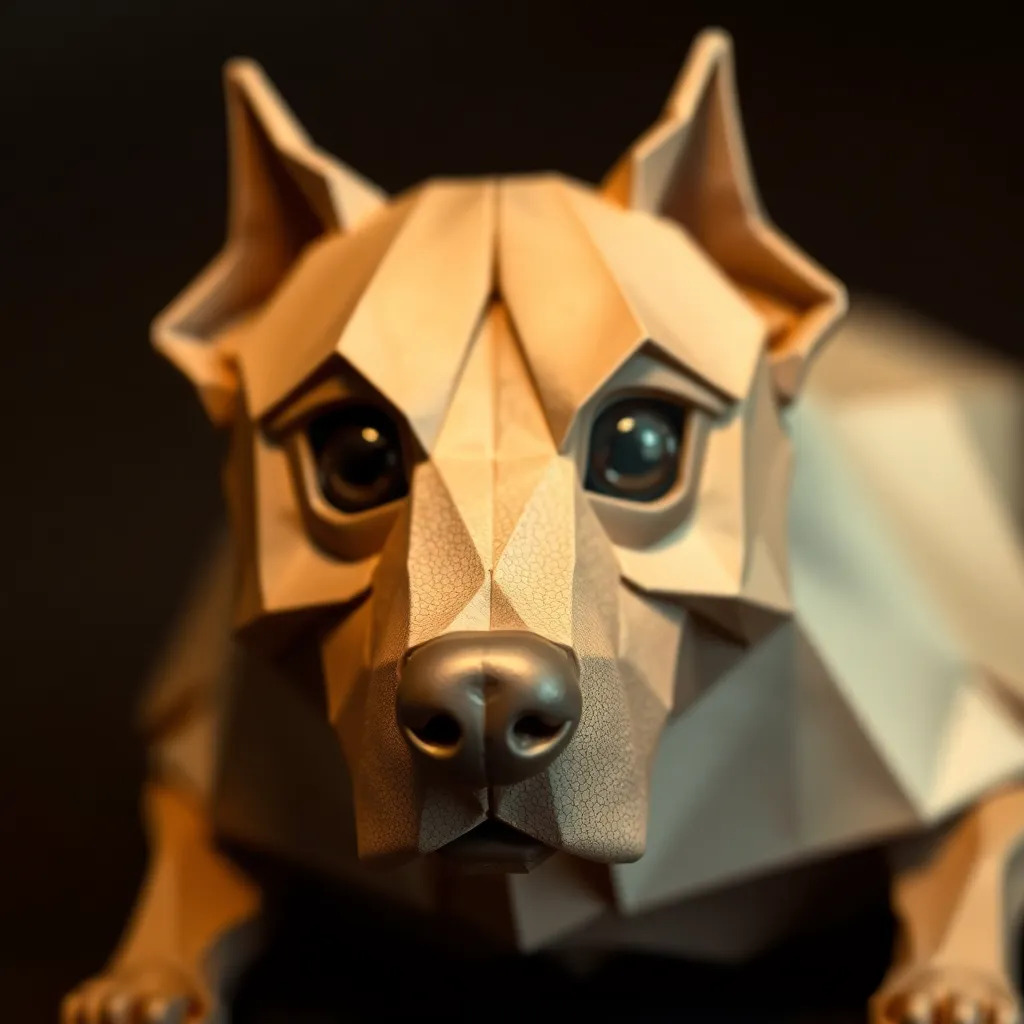 dog, origami style