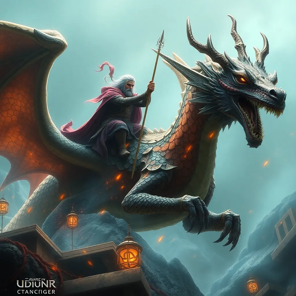 Ancient prince riding dragon