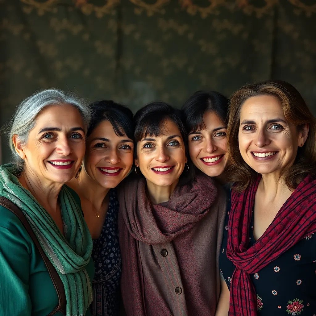 Great Friendship between women, very Wide shot image