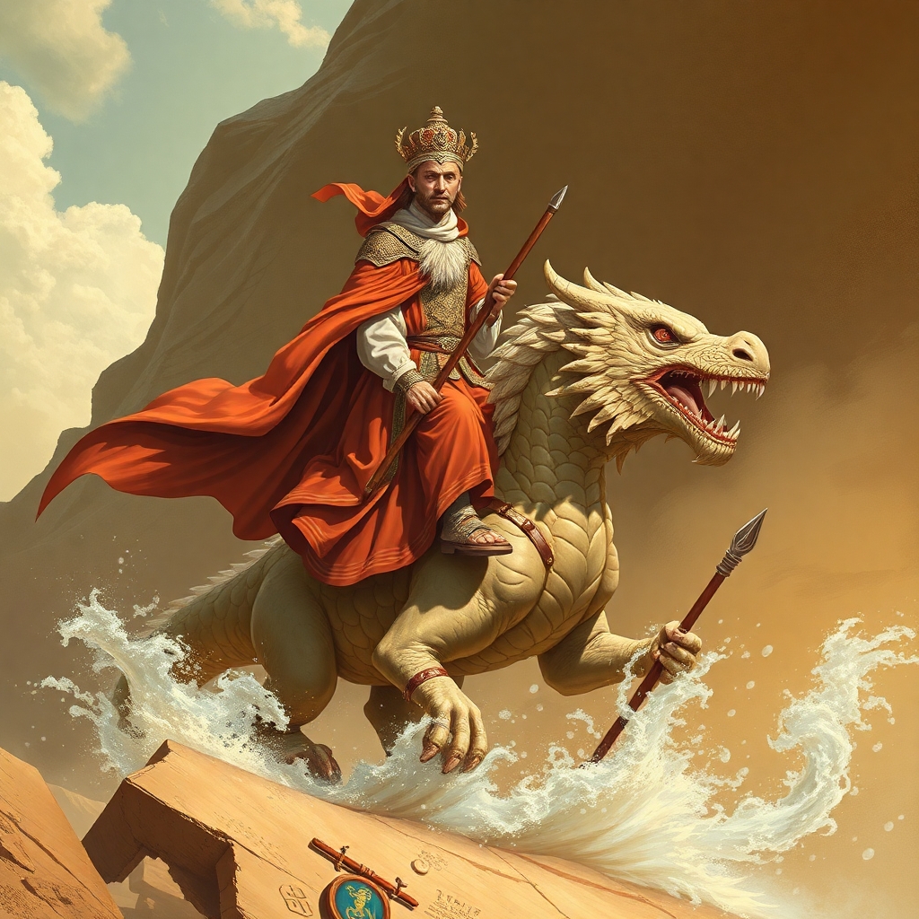 Ancient prince riding dragon