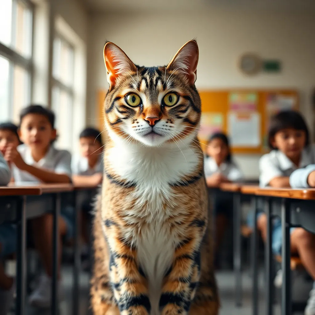 Cat in the school