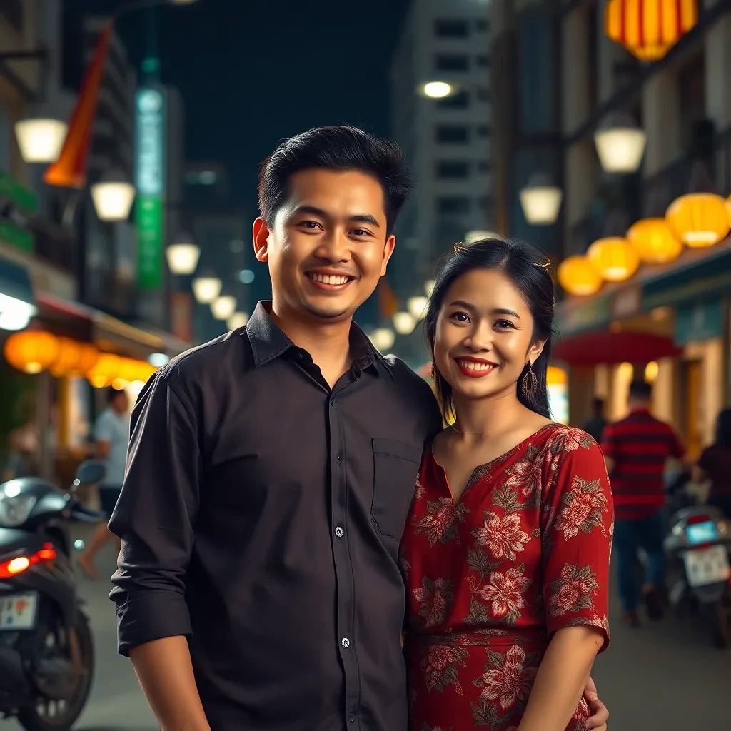 Happy Thai  couple in Bangkok