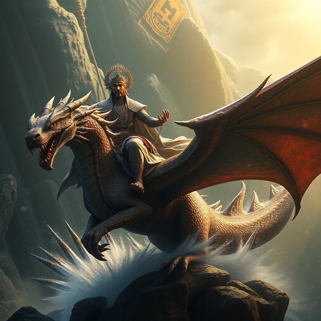 Ancient prince riding dragon