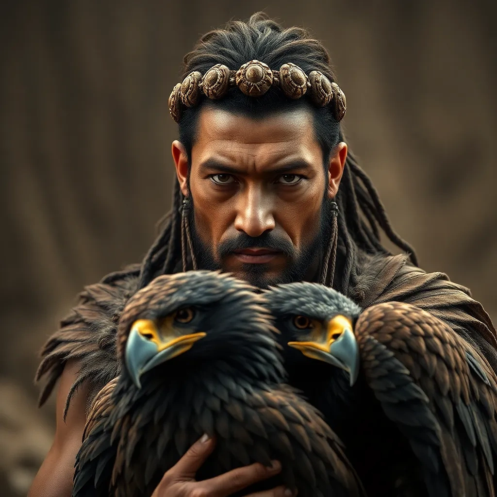 Ancient warrior with his eagle