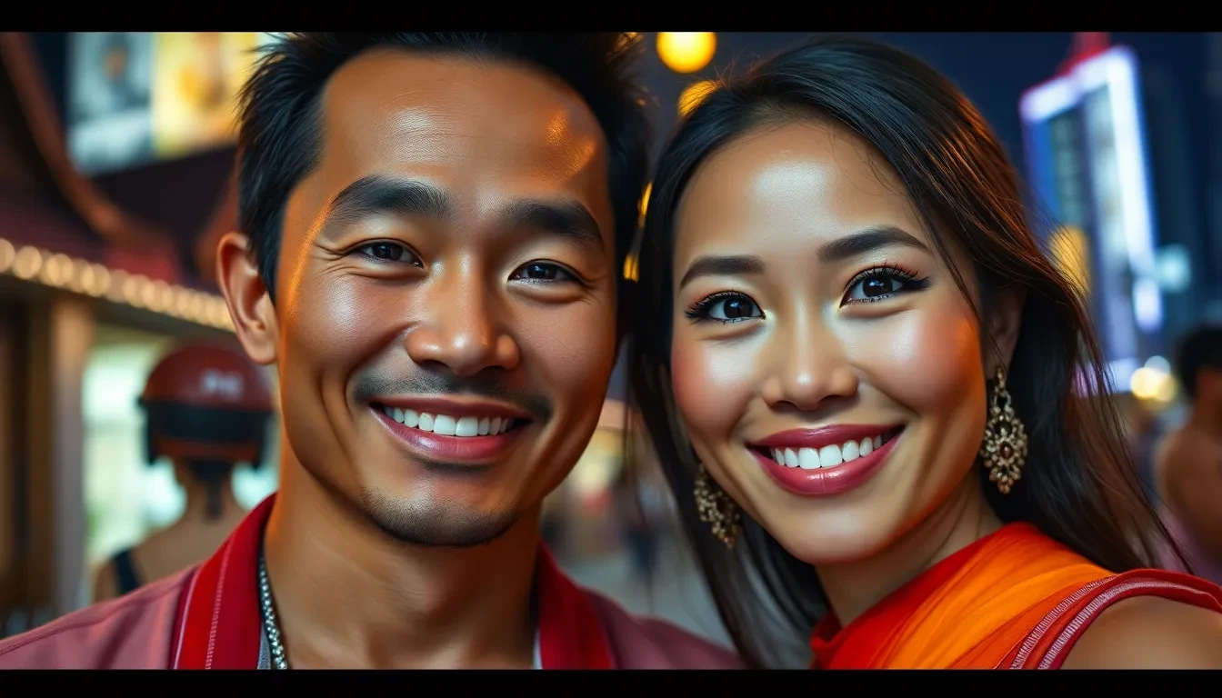 Happy Thai  couple in Bangkok