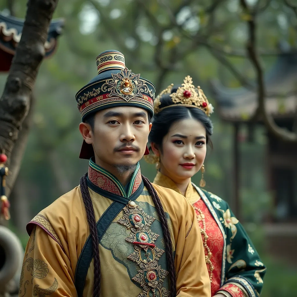 chinese prince with princess, full body