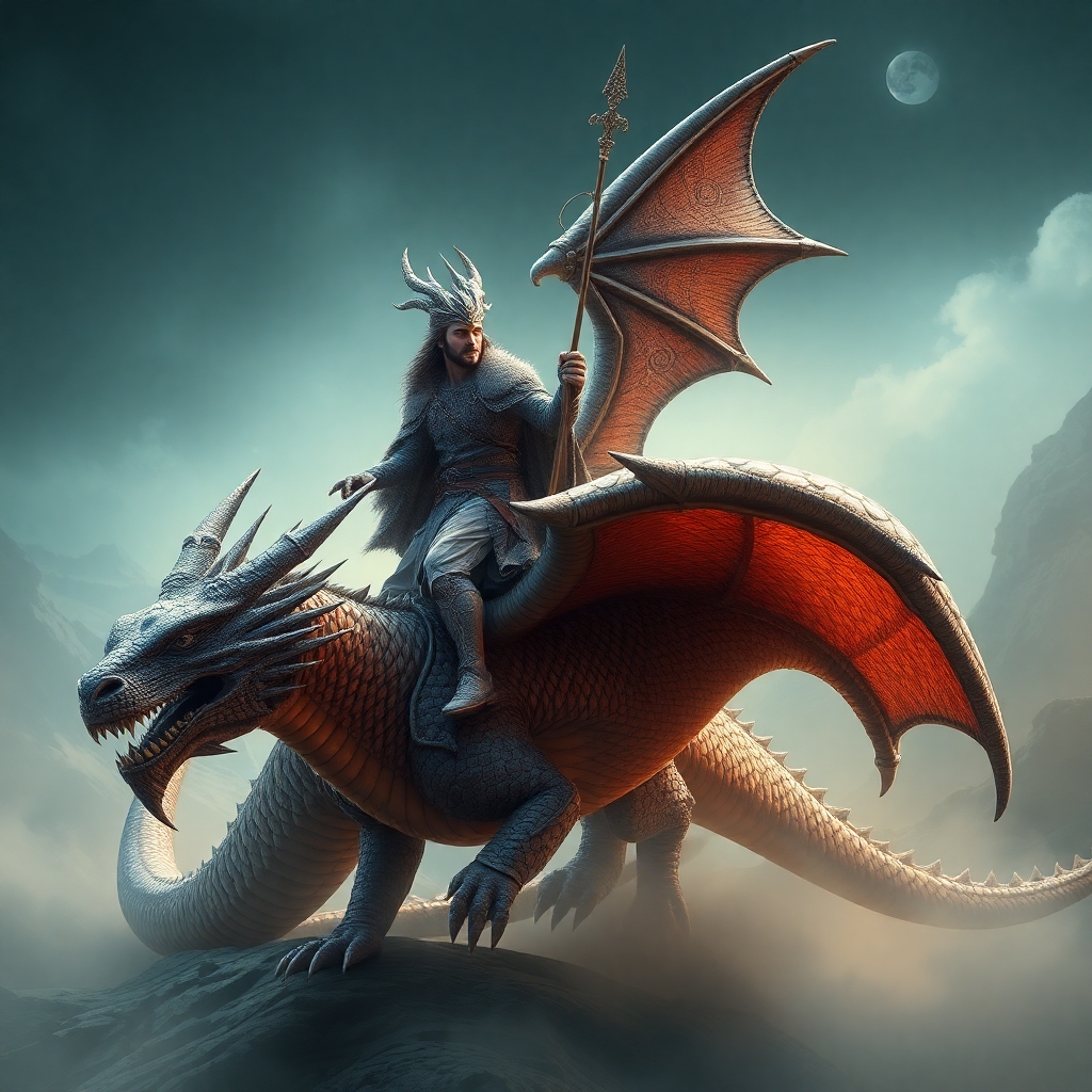 Ancient prince riding dragon