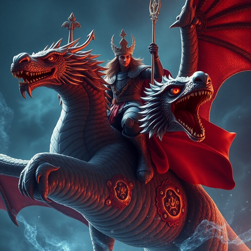 Ancient prince riding dragon