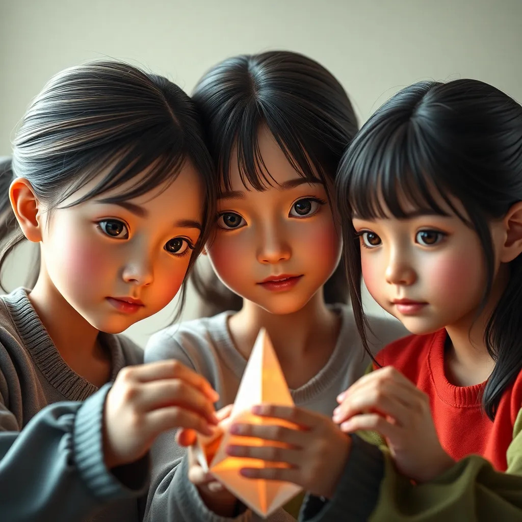 3 girls playing,