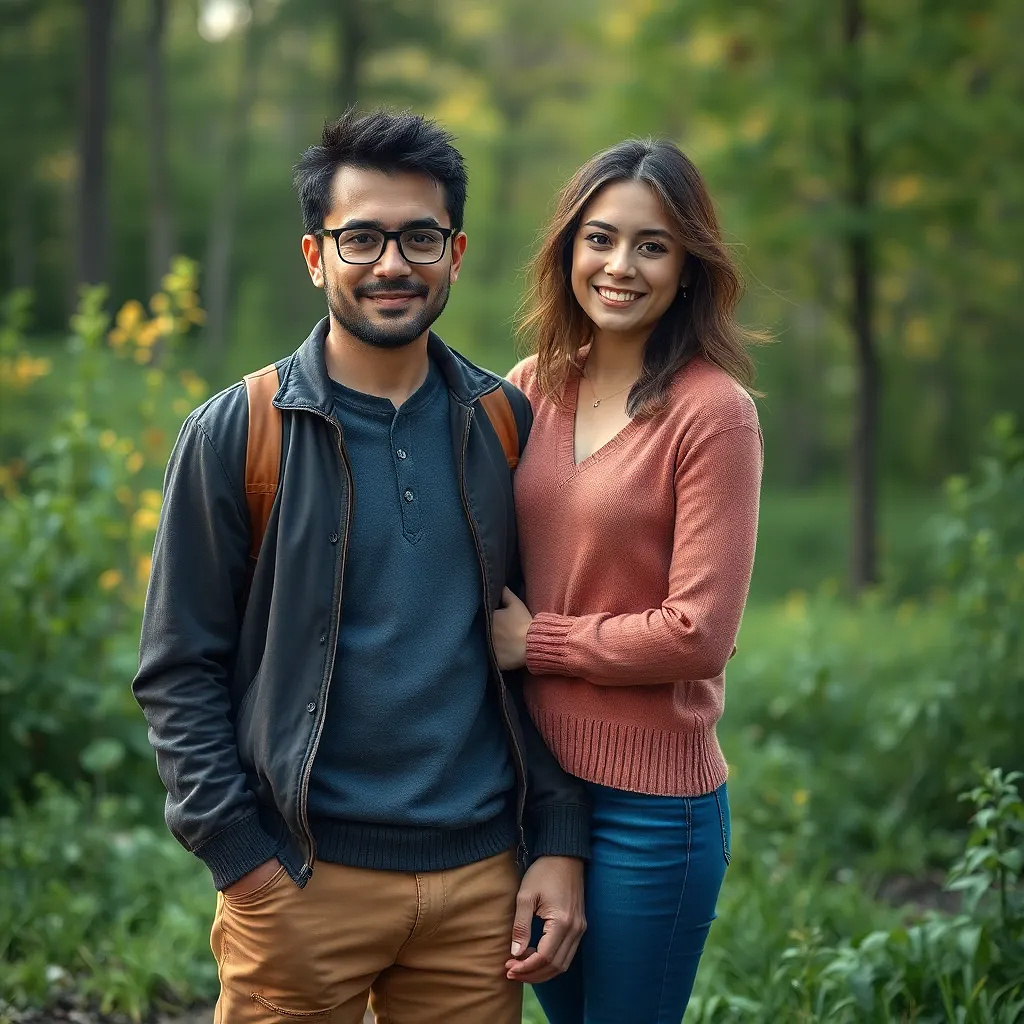 Happy Canadian couple, full body