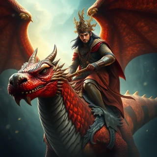 Ancient prince riding dragon