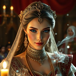 Glorious princess in marriage ceremony