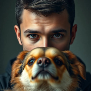 a man with his dog