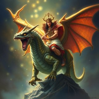 Ancient prince riding dragon