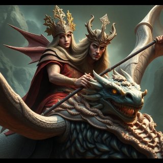 Ancient prince riding dragon