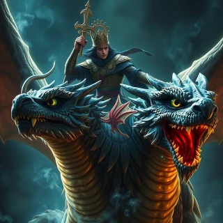 Ancient prince riding dragon