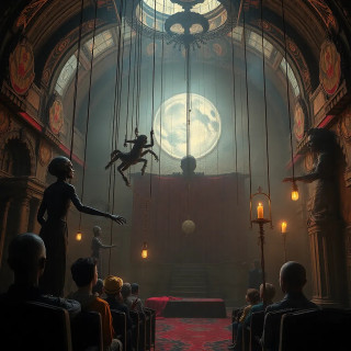 A puppet theater in an abandoned asylum, where marionettes reenact tragedies using the memories of the audience.