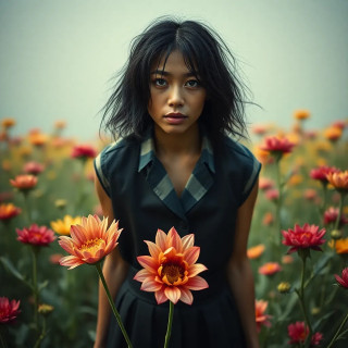 A black-market florist who sells flowers that bloom only in nightmares (petals = screaming faces, thorns = fractured memories).