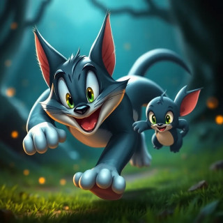 m running after Jerry. Tom and Jerry are the famous cartoon characters. ULTRA-DETAILED