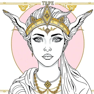 “Art-nouveau tarot card of The Voyager” – gilded line art, pastel gradient fills, ornamental borders