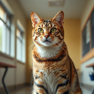 Cat in the school