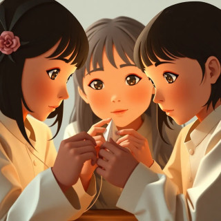 3 girls playing