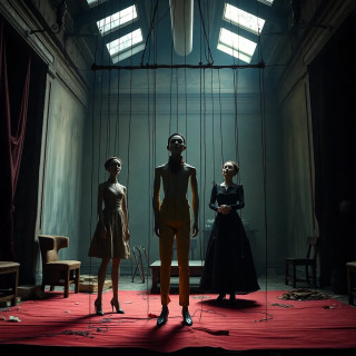 A puppet theater in an abandoned asylum, where marionettes reenact tragedies using the memories of the audience.