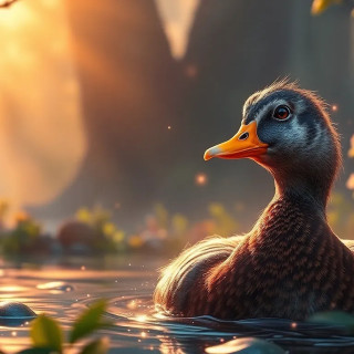 Duck in the fantastic nature