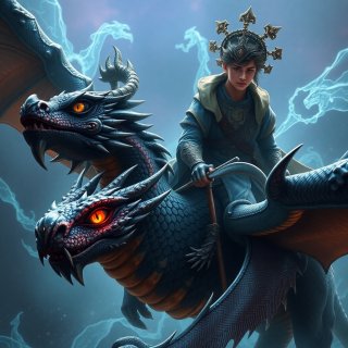 Ancient prince riding dragon