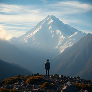 Everest mountain in august
