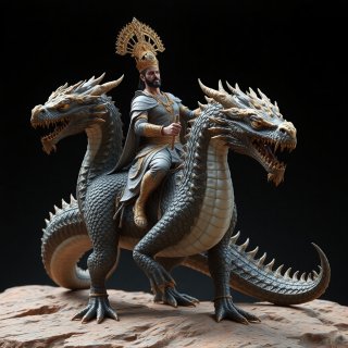 Ancient prince riding dragon