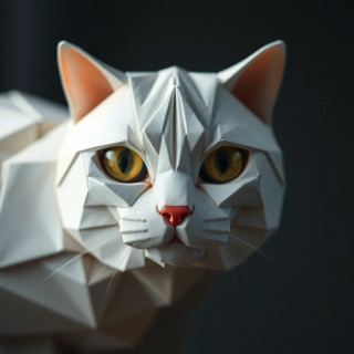 cat, origami style